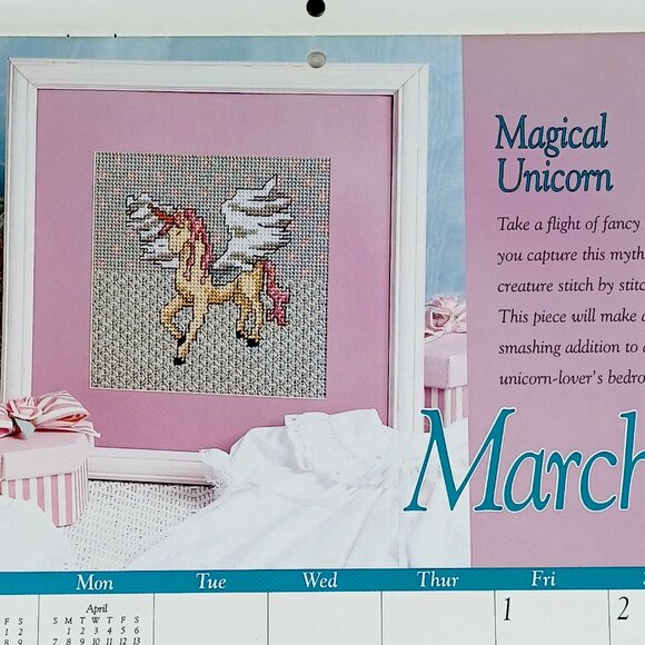 Plastic Canvas 1991 Calendar The Needlecraft Shop 12 Projects 28 Pages Vtg - Picture 6 of 16